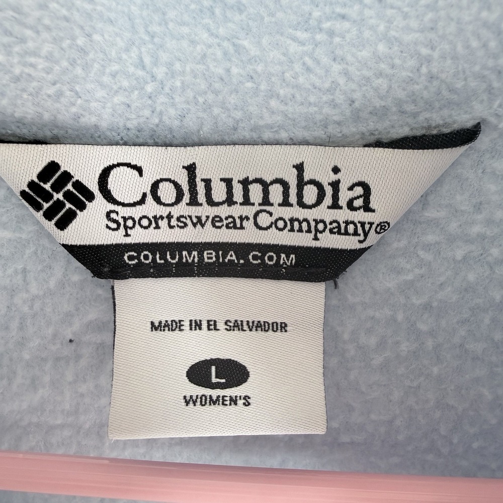 Columbia Women's Full Zip Fleece Jacket Light Blue Solid Long Sleeve Size Large - Picture 4 of 8